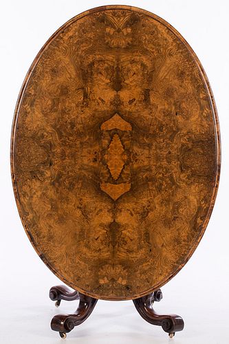 3863137: Victorian Walnut Oval Center Table, Mid 19th Century E4RDJ
