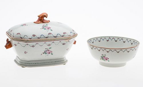 3863147: Chinese Export Porcelain Tureen and Bowl, 18th Century E4RDC