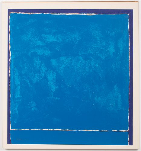 3863150: Theodore Stamos (New York, 1922-1997), Abstract in Blue, Serigraph E4RDO