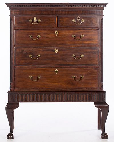 3863159: George II Style Mahogany Chest on Stand, 19th Century E4RDJ