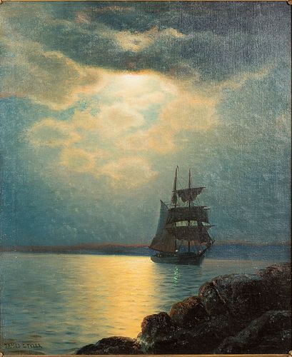 3863203: James Gale Tyler (Connecticut, 1855-1931), End
 of Voyage, Oil on Canvas E4RDL