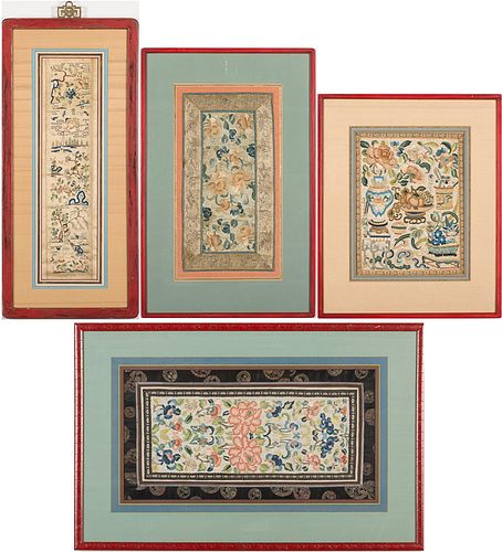 3863216: 4 Chinese Needleworks, 19th Century and Later E4RDC