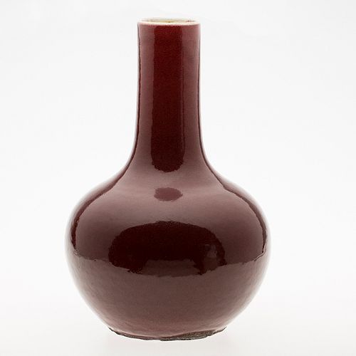 3863258: Large Chinese Copper Red Glazed Porcelain Vase, Modern E4RDC