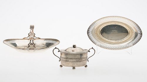 3863272: Sterling Silver Handled Sugar, Oval Basket, and
 Oval Pierced Bread Tray, Including Gorham E4RDQ