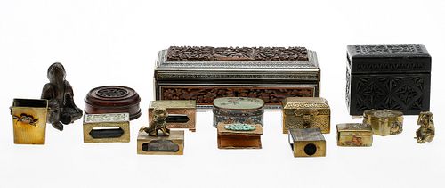 3863289: Miscellaneous Group of 15 Bronze, Brass and Jade Articles E4RDC