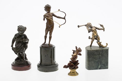 3863331: Group of 4 Bronze and Metal Putti E4RDL