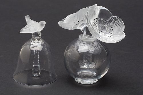 3863362: Lalique Bell and Deux Anemone Perfume Bottle E4RDF
