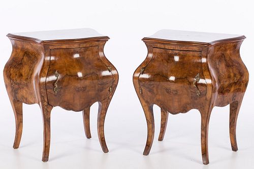 3863379: Pair of Italian Rococo Style Bedside Cabinets and
 Pair of French Provincial Side Chairs E4RDJ