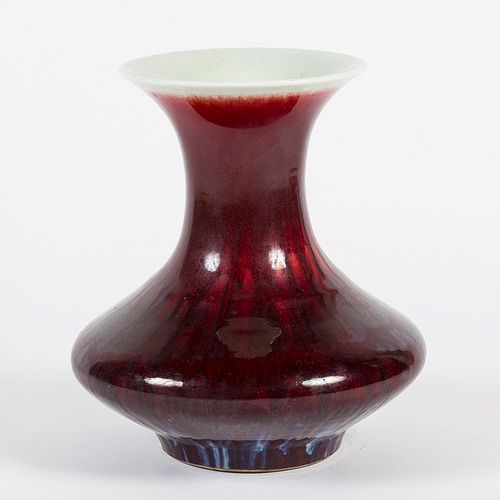 3876617: Large Chinese Copper Red Glazed Porcelain Vase, Modern E4RDC