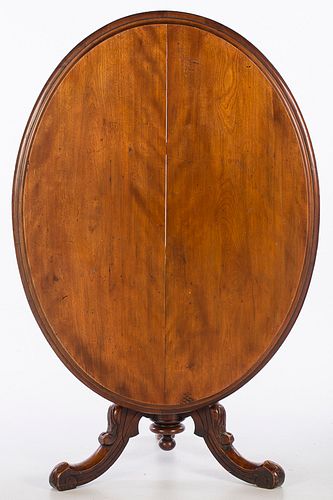 3876870: Victorian Walnut Tilt-top Oval Center Table, Second Half 19th Century E4RDJ