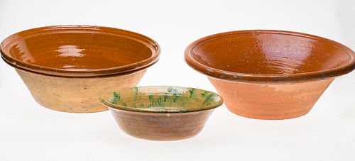 3877043: 3 Glazed Terracotta Bowls E4RDF
