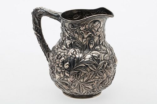 3753448: S. Kirk & Son Co. Sterling Silver Repousse Water
 Pitcher, C. 1896-1924 E3RDQ