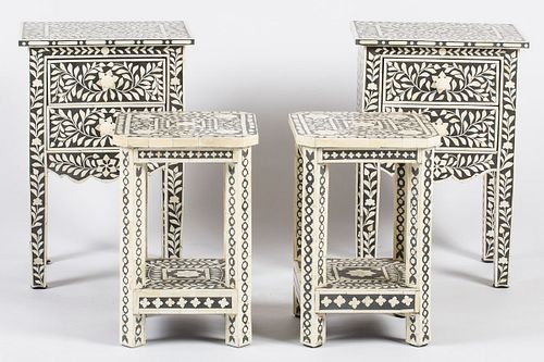 3753629: 4 Anglo Indian Bone Inlaid Side Tables, Modern E3RDJ