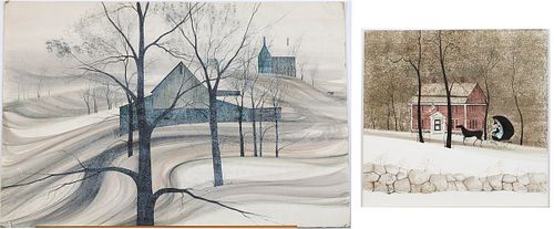 3753640: Patricia Buckley Moss (Pennsylvania, b. 1933-),
 Two Watercolors, Unframed E3RDL