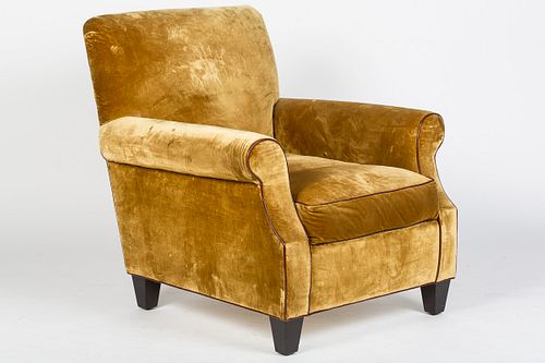 3753685: Gold Velvet Upholstered Club Chair E3RDJ
