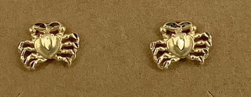 14kt Yellow Gold Crab Earrings