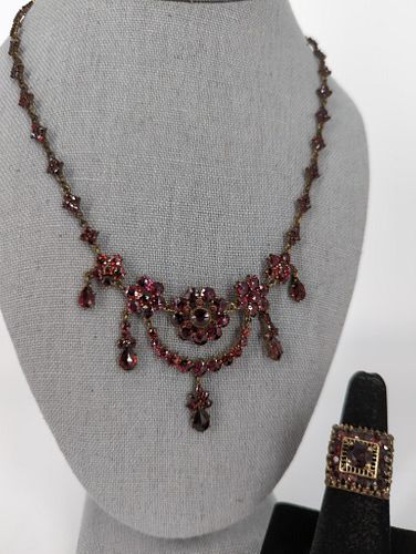 Victorian Garnet Jewelry Set