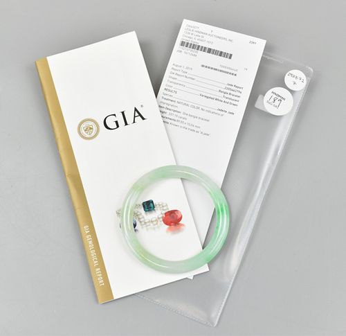 GIA Certified Chinese Jadeite Bangle