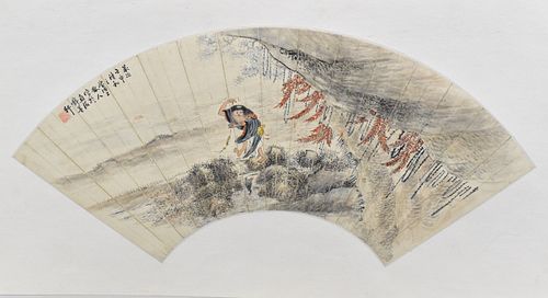 Chinese Fan Painting of "Liu Hai", Qing Dynasty