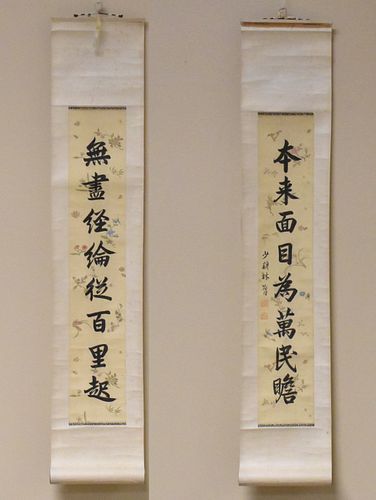 Pair of Chinese Scroll of Couplet, by Lin ZeXu