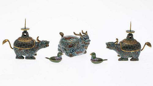Group of Chinese Cloisonne Animals