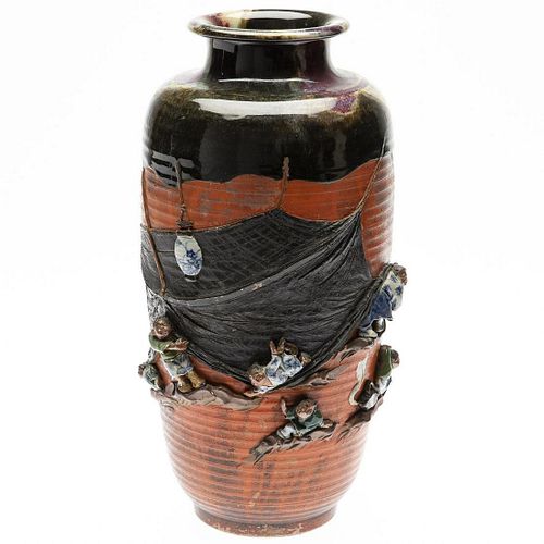 Sumida Gawa Large Red Pottery Vase