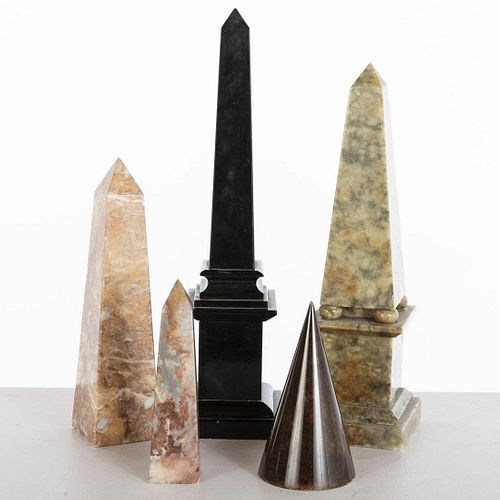 4 Stone Obelisks and a Lacquered Cone