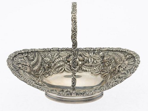 Jacobi and Jenkins Sterling Silver Repousse Basket