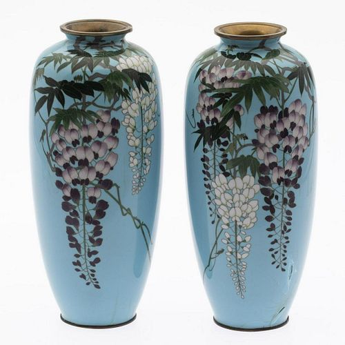 2 Japanese Cloisonne Vases