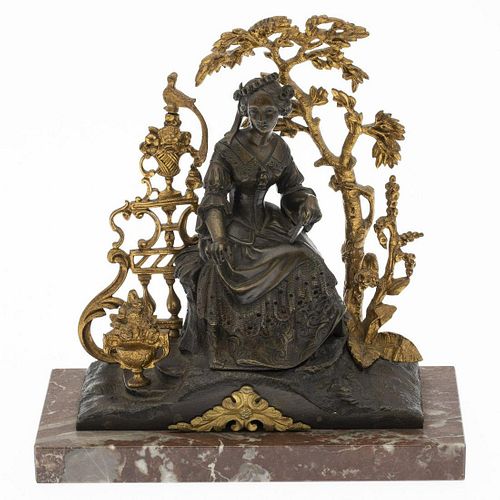 Bronze of a Seated Female Figure, 19th Century