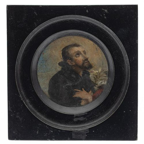 Miniature Portrait of a Saint with Lilies