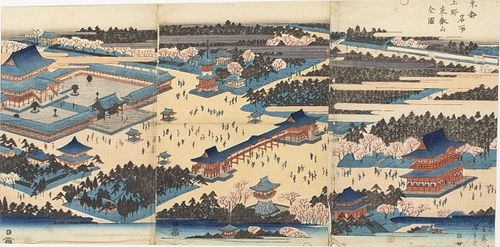Utagawa Hiroshige, Woodblock Triptych