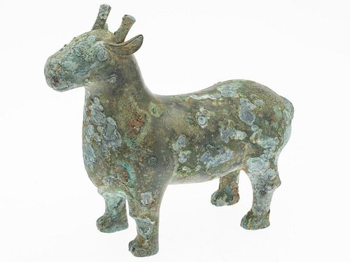 Early Warring States Style Chinese Bronze Sheep, 20th C