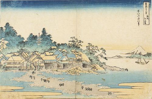 Hokusai, Enoshima in Sagami Province, Woodblock