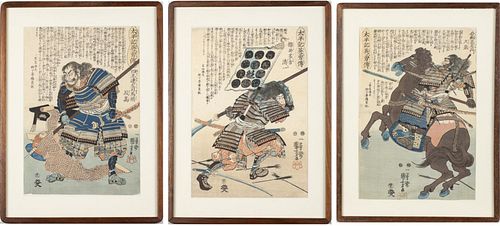 Utagawa Kuniyoshi, 3 Japanese Woodblock from a Series