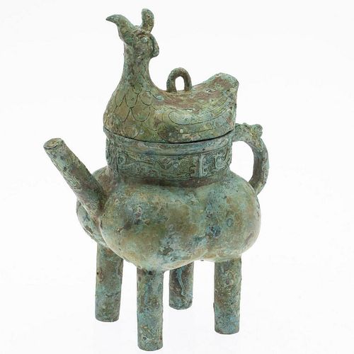 Late Shang Dynasty Style Chinese Bronze Vessel, 20th C