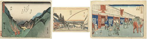 Utagawa Hiroshige, Three Woodblock Prints