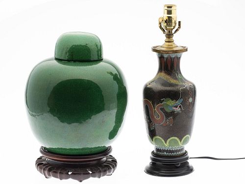 Chinese Ginger Jar and a CloisonneLamp