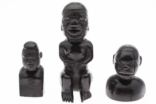 Group of Carved Wood African Articles
