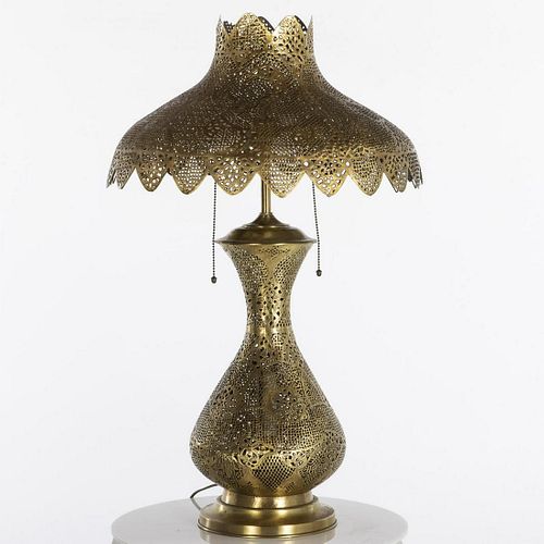 Moroccan Pierced Brass Lamp