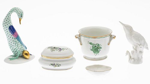 Group of Herend and Meissen Porcelain