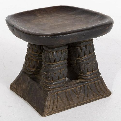 African Carved Wood Stool