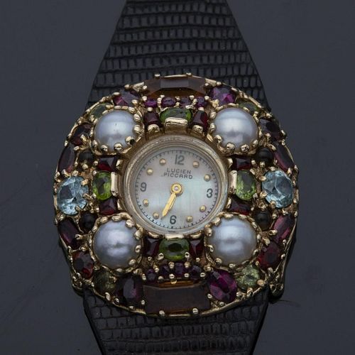 Lucian Picard 14K Gold and Stone Watch