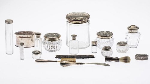 11 Various Glass and Silver Jars and Boxes