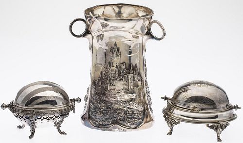 3 Silverplate Articles, 19th century