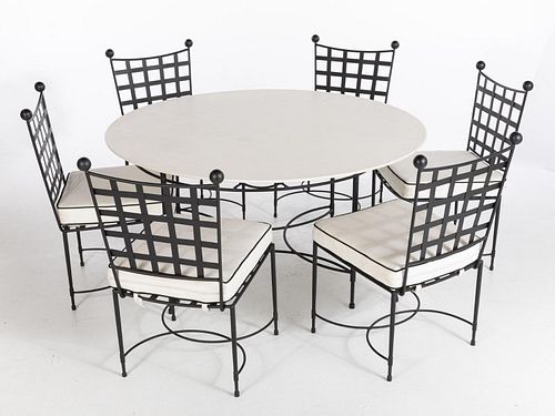 Amalfi Stainless Steel Table & 6 Side Chairs