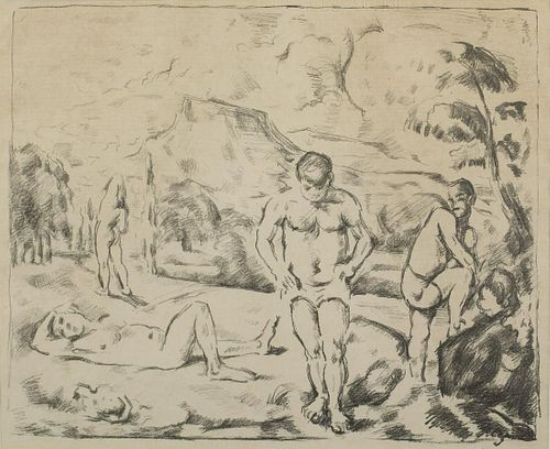Paul Cezanne, Large Bathers, Lithograph