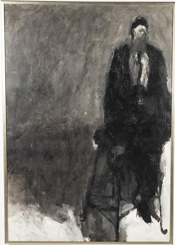 David Delong, Seated Figure on a Stool, Acrylic