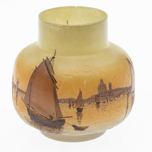 Legras & Cie. Saint-Denis Cameo Glass Vase, 1910-20