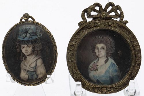 Two Portrait Miniatures, 18th Century